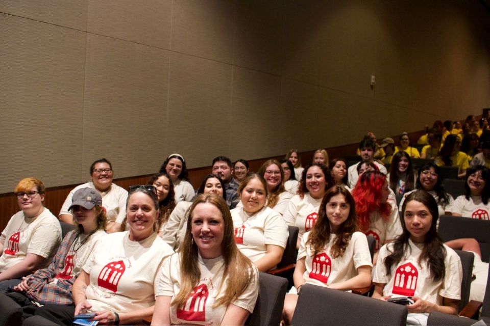 Students and faculty from St. Edward’s University gather at the LBJ Auditorium for a full morning of learning, networking and advocacy during Social Work Advocacy Day 2025, hosted by the NASW Texas Chapter - Attendees heard from NASW-Texas Government Relations Director Bryan Mares on the chapter’s legislative impact, top priority bills, and how members play a vital role in shaping policy